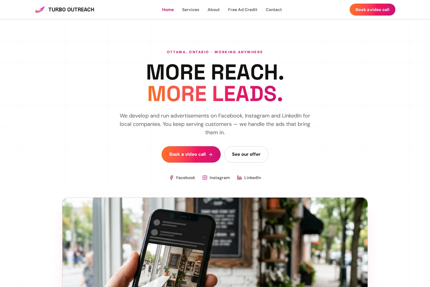 Turbo Outreach website design